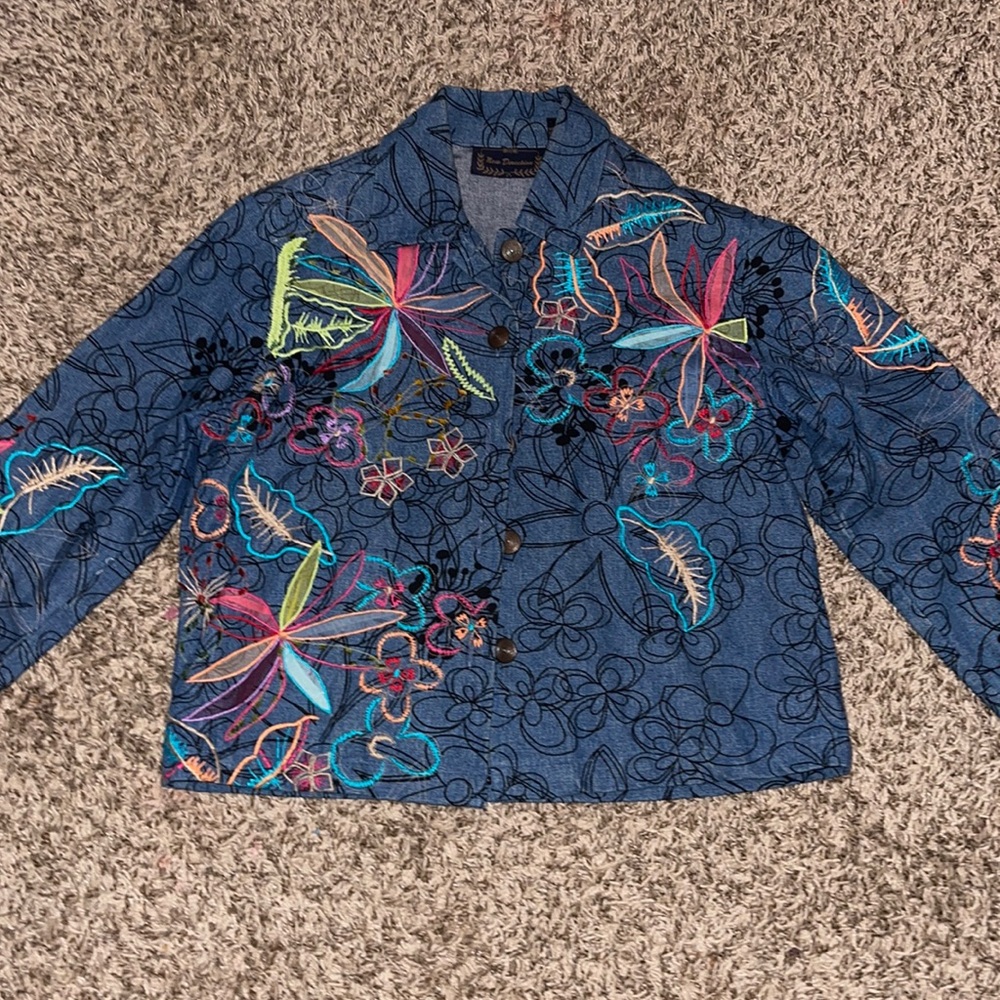 Embroidered jean jacket